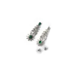 Women's Brass Silver Plated Necklace set (Green) - Image 2