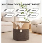 Cotton 12x14 Inch - Mix Storage Basket For Clothes With Out Lid (Dark-Brown) - Image 3