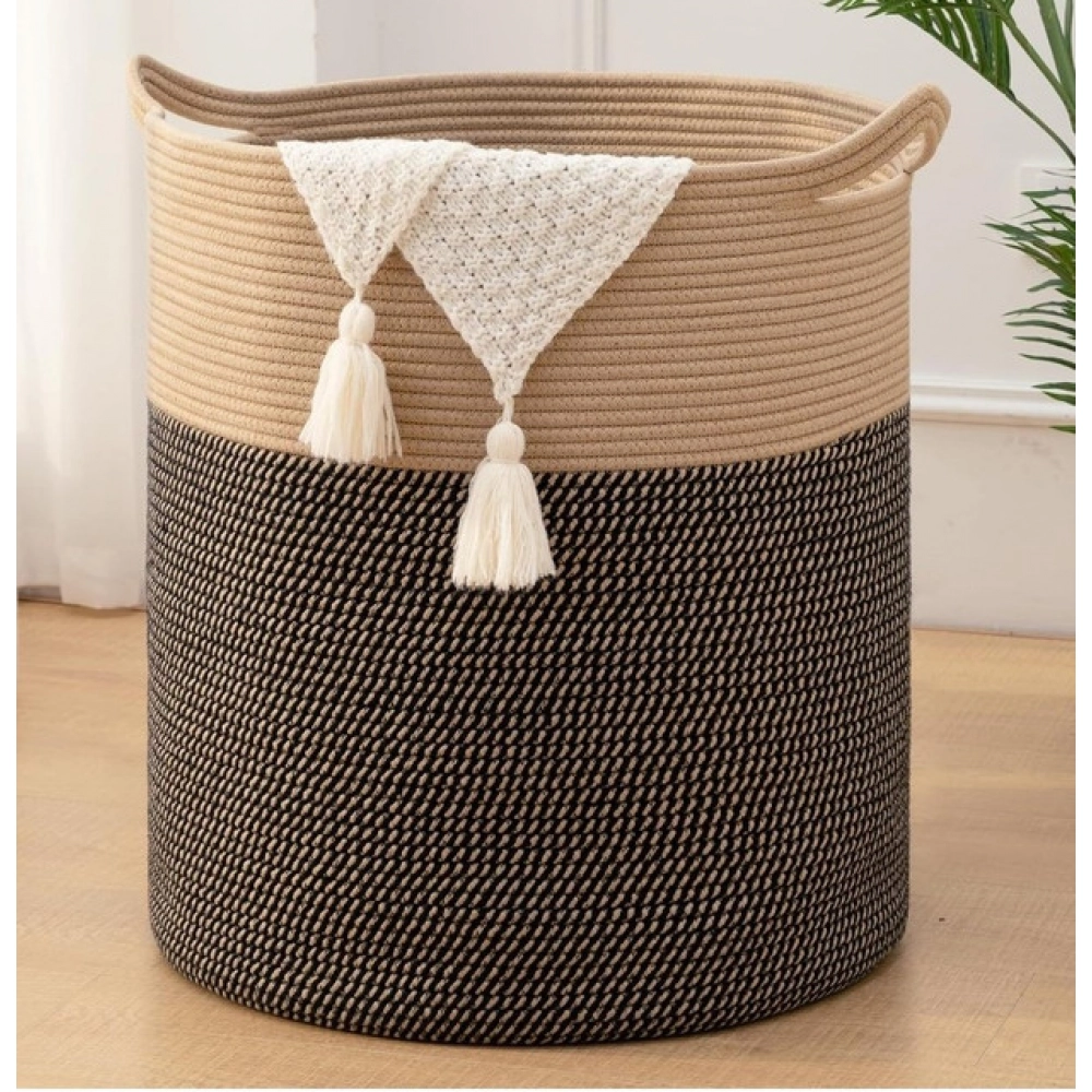 PID-66354-Cotton-Pack-Of-1-12x14-Inch-Mix-Storage-Basket-For-Clothes-With-Out-Lid-Dark-Brown-3-1000x1000-1.webp Cotton 12x14 Inch - Mix Storage Basket For Clothes With Out Lid (Dark-Brown) - Image 1