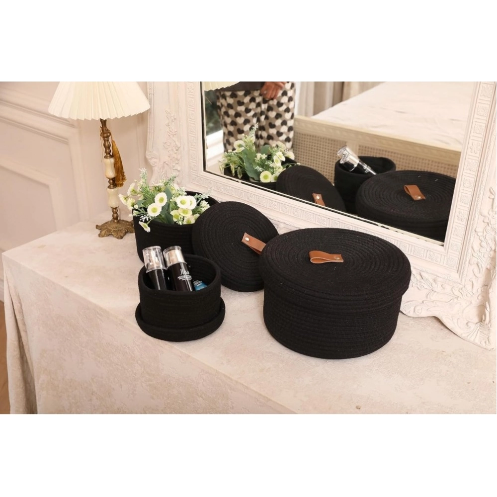 PID-66359-Cotton-Pack-Of-1-3-Pcs-Set-Roti-Box-Storage-Basket-With-Lid-Black-4-1000x1000-1.webp Cotton 3 Pcs Set Roti Box Storage Basket With Lid (Black) - Image 1
