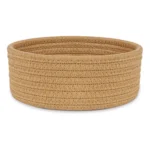 Cotton 8x3 Inch Round 1 Pcs Bedside Organizer With Out Lid (Beige) - Image 4