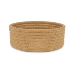 Cotton 8x3 Inch Round 1 Pcs Bedside Organizer With Out Lid (Beige) - Image 2