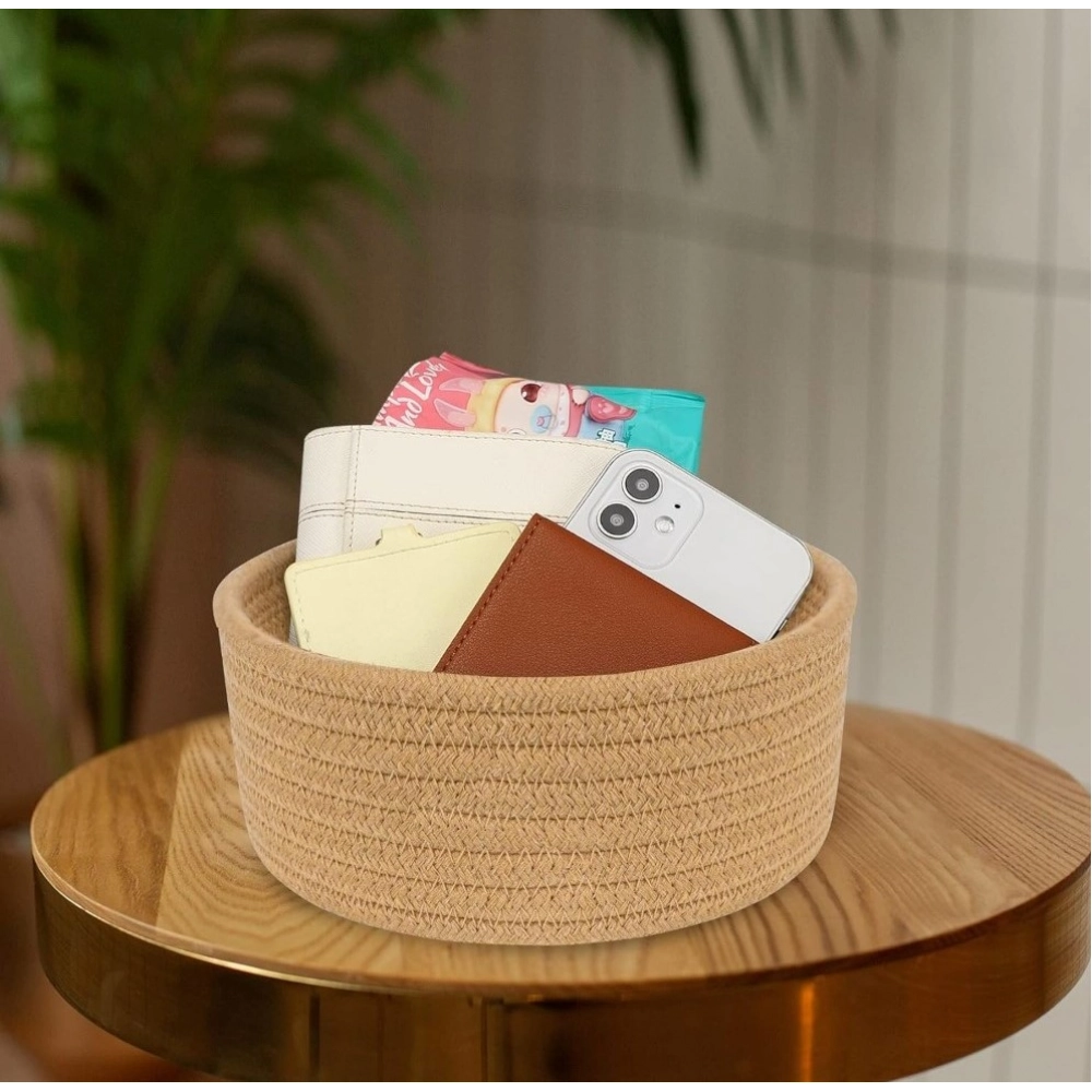 PID-66363-Cotton-Pack-Of-1-8x3-Inch-Round-1-Pcs-Bedside-Organizer-With-Out-Lid-Beige-4-1000x1000-1.webp Cotton 8x3 Inch Round 1 Pcs Bedside Organizer With Out Lid (Beige) - Image 1