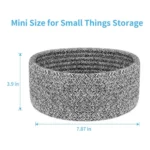 Cotton 8x3 Inch Kidi Round 1 Pcs Bedside Organizer With Out Lid (Black) - Image 3