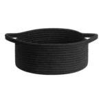 Cotton 8x3 Inch Round Bedside Organizer With Out Lid (Black) - Image 3