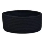Cotton 8x3 Inch Round 1 Pcs Bedside Organizer With Out Lid (Black) - Image 2