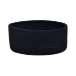 Cotton 8x3 Inch Round 1 Pcs Bedside Organizer With Out Lid (Black)