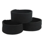 Cotton 8x3 Inch Round 3 Set Bedside Organizer With Out Lid (Black) - Image 4