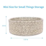 Cotton 8x3 Inch Kidi Round 1 Pcs Bedside Organizer With Out Lid (Brown) - Image 2