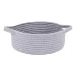 Cotton 8x3 Inch Round Bedside Organizer With Out Lid (Gray) - Image 4