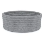 Cotton 8x3 Inch Round 1 Pcs Bedside Organizer With Out Lid (Gray) - Image 2