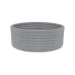Cotton 8x3 Inch Round 1 Pcs Bedside Organizer With Out Lid (Gray) - Image 3