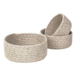 Cotton 8x3 Inch Kidi Round 3 Set Bedside Organizer With Out Lid (Kidi) - Image 4