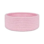 Cotton 8x3 Inch Round 1 Pcs Bedside Organizer With Out Lid (Pink) - Image 2