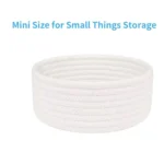 Cotton 8x3 Inch Round 1 Pcs Bedside Organizer With Out Lid (White) - Image 2