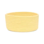 Cotton 8x3 Inch Round 1 Pcs Bedside Organizer With Out Lid (Yellow)