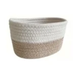 Cotton Pack Of_1 Bathroom Storage Basket For Clothes (White) - Image 3