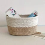 Cotton Pack Of_1 Bathroom Storage Basket For Clothes (White) - Image 2