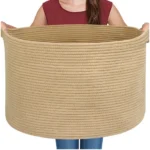 Cotton Pack Of_1 14x12 Inch Storage Basket For Clothes With Out Lid (Beige) - Image 4