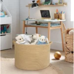 Cotton Pack Of_1 14x12 Inch Storage Basket For Clothes With Out Lid (Beige) - Image 2