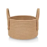 Cotton Pack Of_1 Basket 7x5 Inch Storage Basket For Clothes (Beige) - Image 3