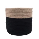 Cotton Flower Pot With Out Lid (Beige-Black) - Image 4