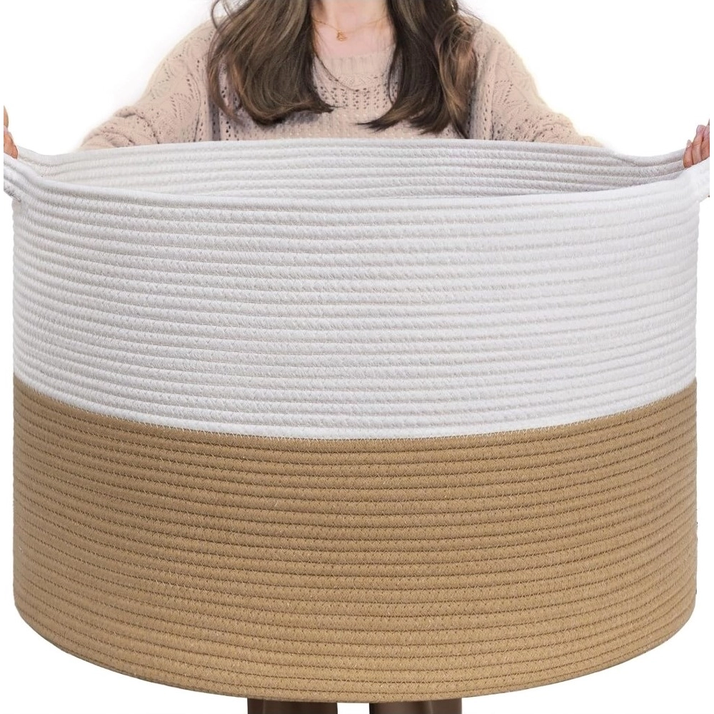 PID-66400-Cotton-Pack-Of-1-16x14-Inch-Storage-Basket-For-Clothes-With-Out-Lid-Beige-White-1-1000x1000-1.webp Cotton Pack Of_1 16x14 Inch Storage Basket For Clothes With Out Lid (Beige-White) - Image 1