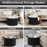 Cotton Basket 14x12 Inch Storage Basket For Clothes With Out Lid (Black) - Image 3