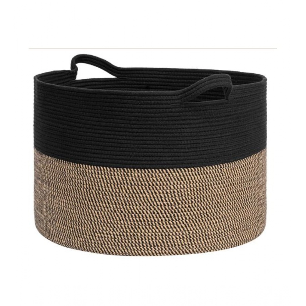 PID-66409-Cotton-Pack-Of-1-16x14-Inch-Storage-Basket-For-Clothes-With-Out-Lid-Black-Beige-Black-4-1000x1000-1.webp Cotton Pack Of_1 16x14 Inch Storage Basket For Clothes With Out Lid (Black-Beige-Black) - Image 1
