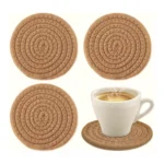 Cotton Pack Of_2 Rope Drink Coasters 4 Pcs Set (Beige) - Image 4