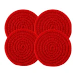 Cotton Pack Of_2 Rope Drink Coasters 4 Pcs Set (Red) - Image 4