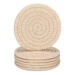 Cotton Rope Drink Coasters 6 Pcs Set (Cream) - Image 4
