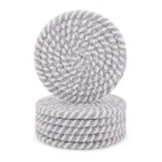 Cotton Rope Drink Coasters 6 Pcs Set (Grey-White) - Image 4