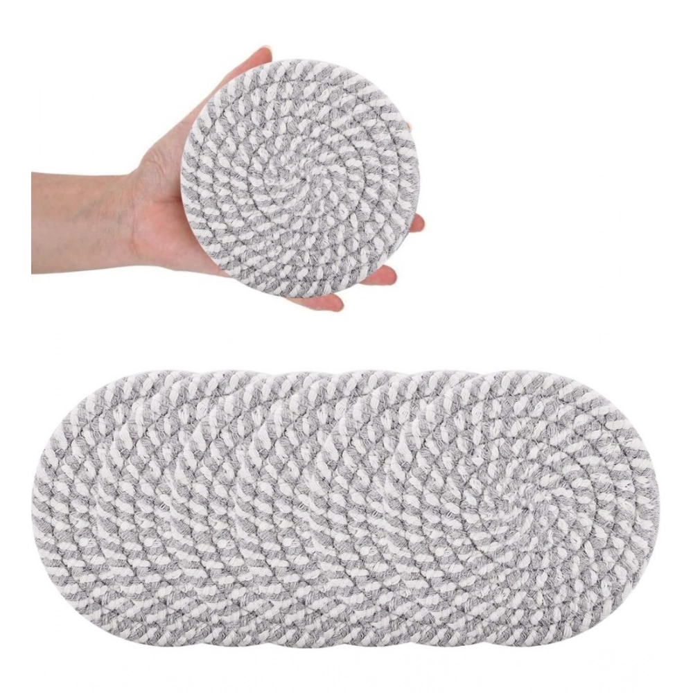 PID-66415-Cotton-Pack-Of-1-Rope-Drink-Coasters-6-Pcs-Set-Grey-White-2-1000x1000-1.webp Cotton Rope Drink Coasters 6 Pcs Set (Grey-White) - Image 1