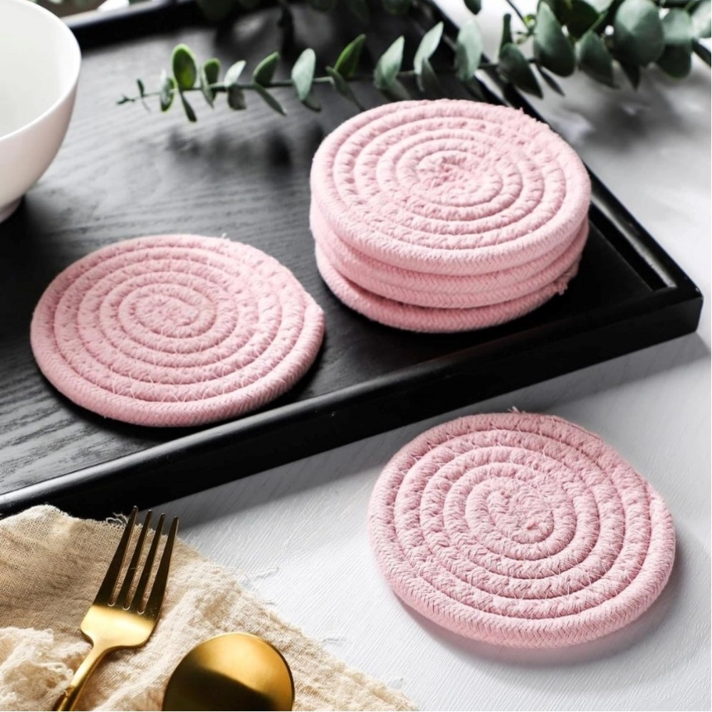 PID-66417-Cotton-Pack-Of-1-Rope-Drink-Coasters-6-Pcs-Set-Pink-3-1000x1000-1.webp Cotton Rope Drink Coasters 6 Pcs Set (Pink) - Image 1