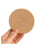 Cotton Rope Drink Coasters 6 Pcs Set (Beige) - Image 2