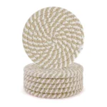 Cotton Rope Drink Coasters 6 Pcs Set (Beige-White) - Image 4