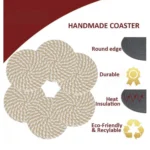 Cotton Rope Drink Coasters 6 Pcs Set (Beige-White) - Image 2