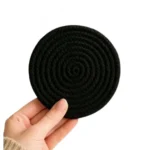 Cotton Rope Drink Coasters 6 Pcs Set (Black) - Image 2