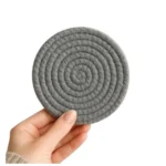 Cotton Rope Drink Coasters 6 Pcs Set (Gray) - Image 2