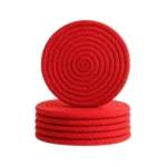 Cotton Rope Drink Coasters 6 Pcs Set (Red) - Image 3