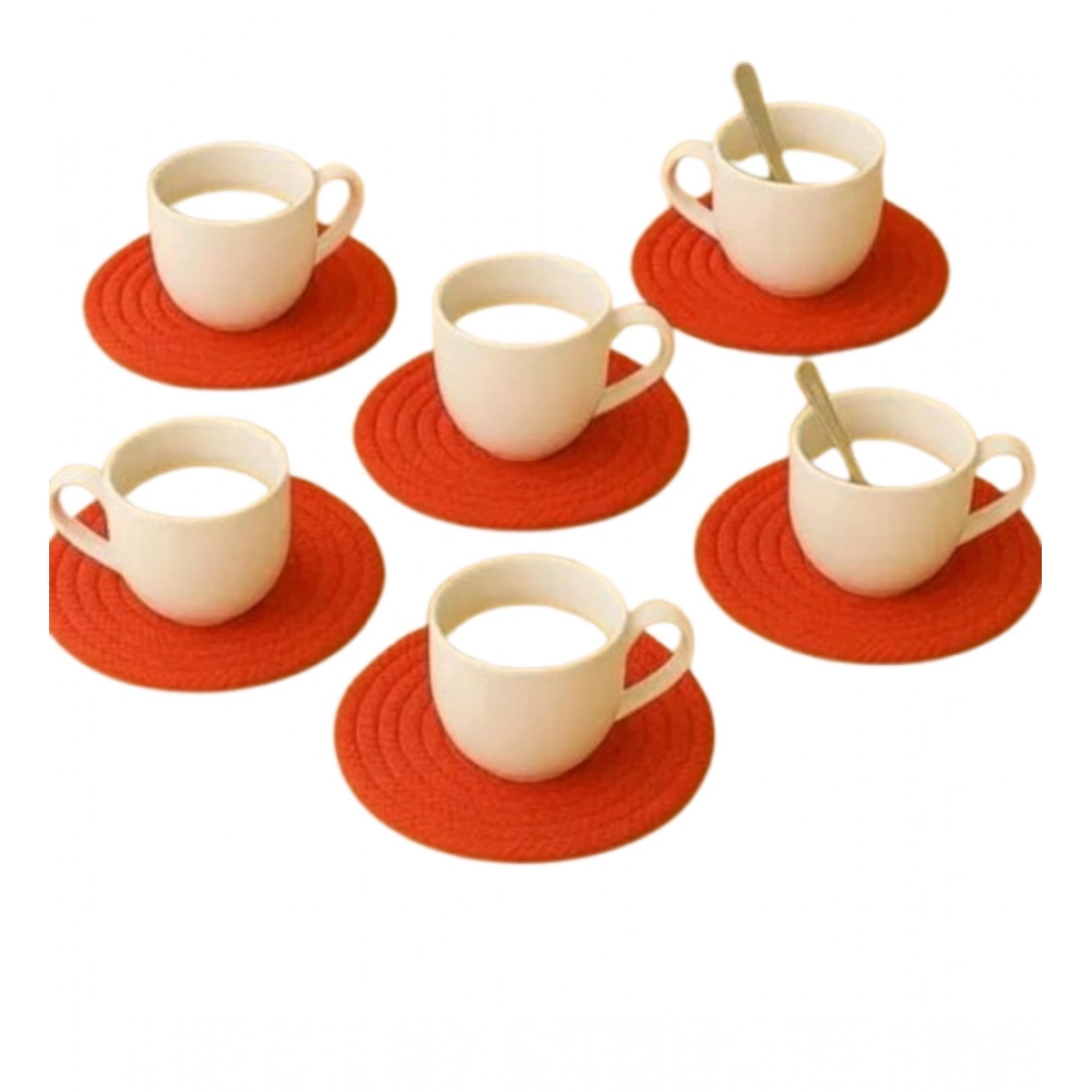 PID-66424-Cotton-Pack-Of-1-Rope-Drink-Coasters-6-Pcs-Set-With-Out-Lid-Red-2-1000x1000-1.webp Cotton Rope Drink Coasters 6 Pcs Set (Red) - Image 1