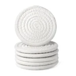 Cotton Rope Drink Coasters 6 Pcs Set (White)