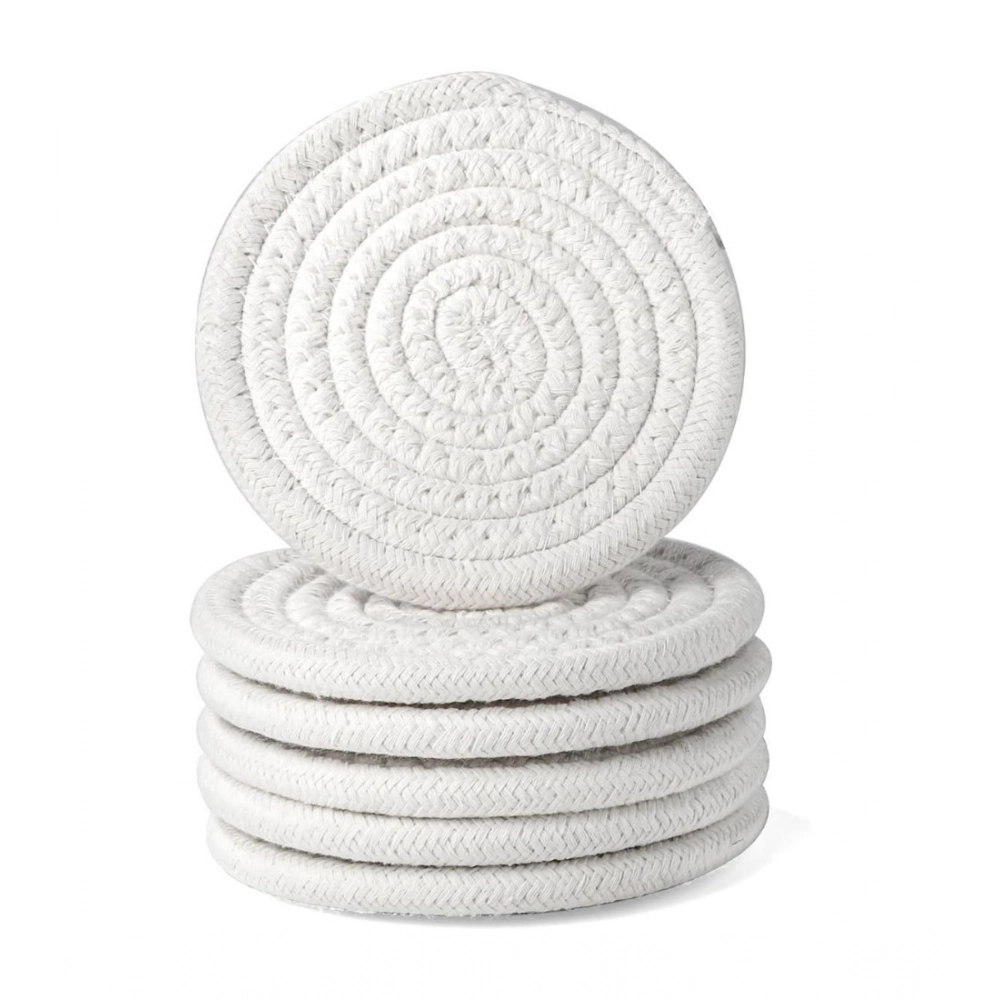 PID-66425-Cotton-Pack-Of-1-Rope-Drink-Coasters-6-Pcs-Set-White-2-1000x1000-1.webp Cotton Rope Drink Coasters 6 Pcs Set (White) - Image 1