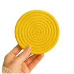 Cotton Rope Drink Coasters 6 Pcs Set (Yellow) - Image 2