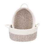 Cotton Kidi 2 Pcs Storage Basket For Clothes (White)