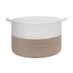 Cotton Pack Of_1 16x14 Inch Storage Basket For Clothes With Out Lid (Kidi-White)