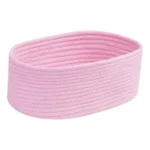 Cotton Oval 10x7x5 Inch Bedside Organizer With Out Lid (Pink) - Image 4