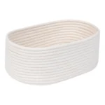Cotton Oval 10x7x5 Inch Bedside Organizer With Out Lid (White) - Image 4