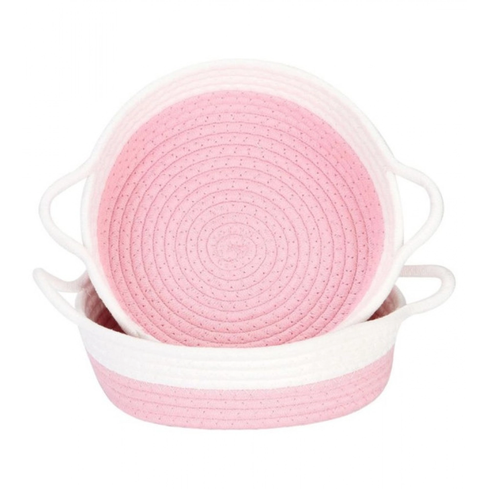PID-66456-Cotton-Pack-Of-1-White-Basket-2-Pcs-Storage-Basket-For-Clothes-Pink-1-1000x1000-1.webp Cotton White Basket 2 Pcs Storage Basket For Clothes (Pink-White) - Image 1